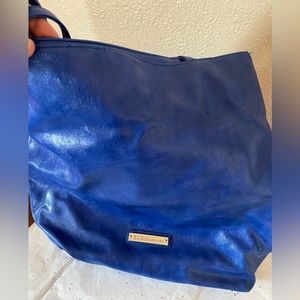 Blue large tote bag
